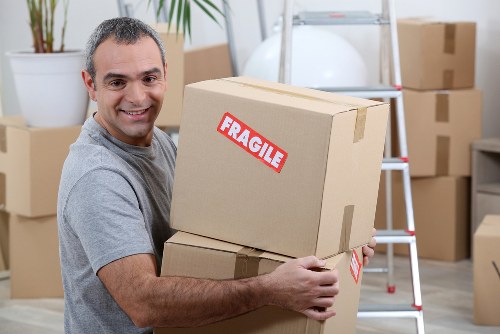 Students arranging storage during a move in Greenwich