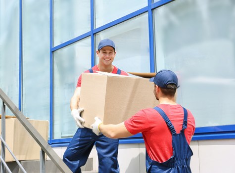 Apartment relocation scene showing Greenwich removals support