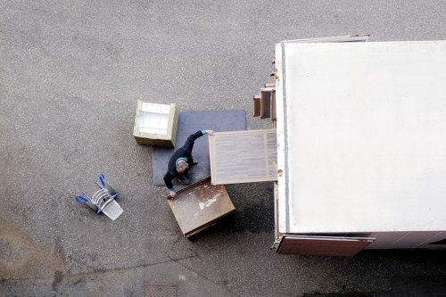 Labelled boxes and IT equipment prepared for an office move
