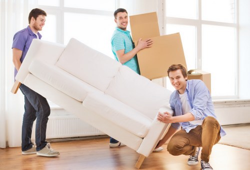 Greenwich resident packing boxes for convenient mobile storage