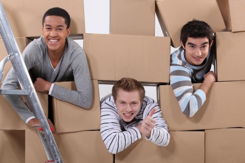 Packing supplies arranged for a Greenwich flat removal