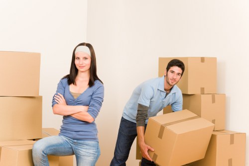 Newly packed boxes ready for flat removals in Greenwich